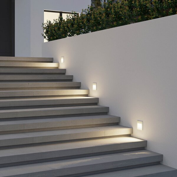 Arcchio LED lampă de perete încastrată Zamo, lamelă, alb, metal, IP65, reglabil, Alb, Hol, Metal, Modern