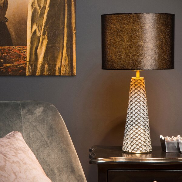 Lucide Lampă de masă Extravaganza Velvet, negru, Negru, dormitor, Țesătură / Textil, Design