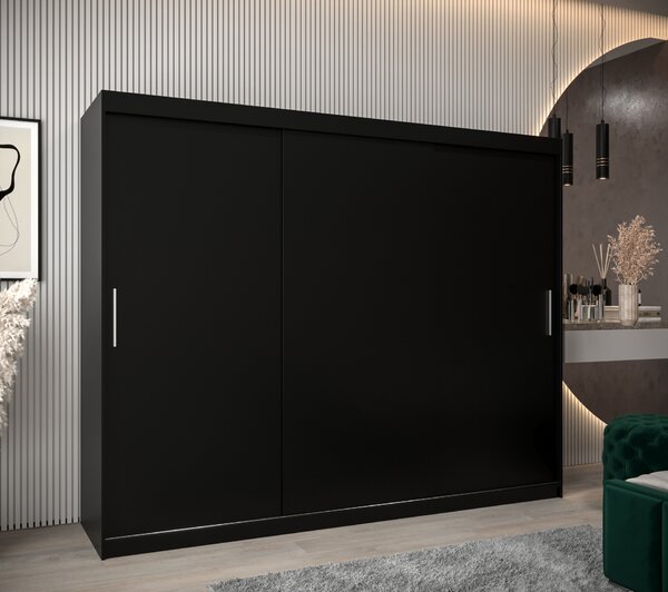 Dulap de haine 250 cm Toki (negru mat + stejar sonoma). 1064866