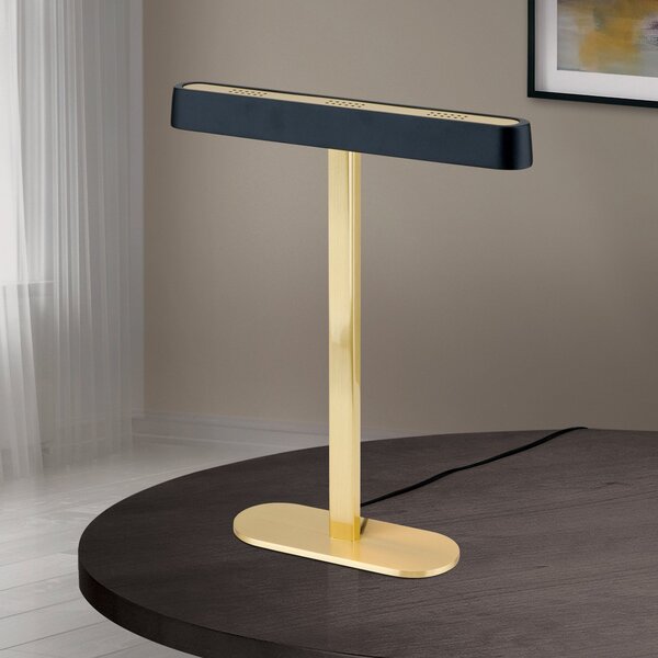 ORION Lampă de masă cu LED Auftakt auriu/negru, Negru, Camera de zi / sufragerie, Metal, Modern
