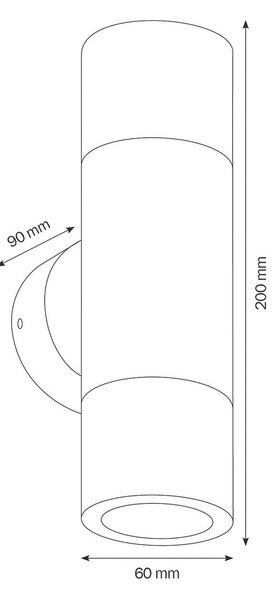 LCD Aplică de exterior 5121, Up-&Downlight rezistentă, reglabil, Metalic, Metal, Modern