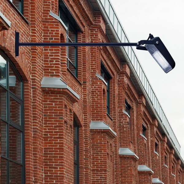 Searchlight Aplică LED de exterior Pub cu braț lung, IP65, Negru, Metal, Modern