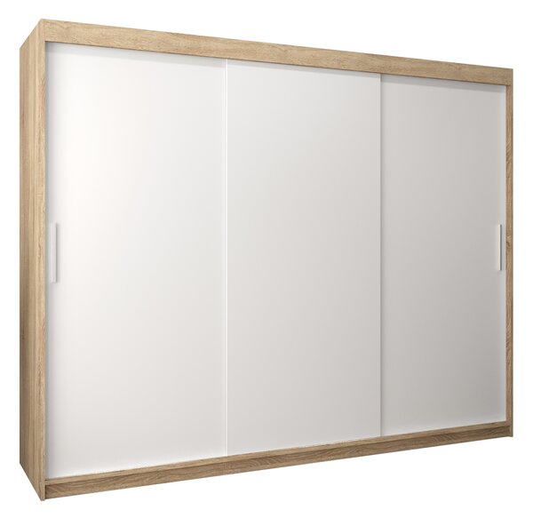 Dulap de haine 250 cm Toki (stejar sonoma + alb mat). 1064870
