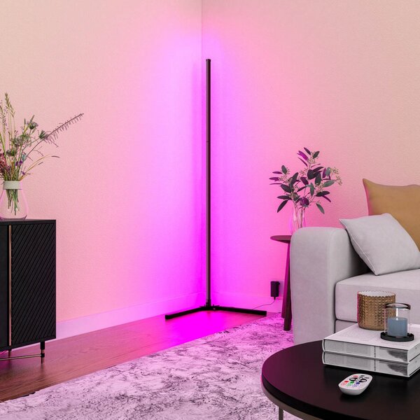 Calex Smart LED lampadar cu telecomandă RGBW, reglabil, Negru, Camera de zi / sufragerie, Plastic, Modern