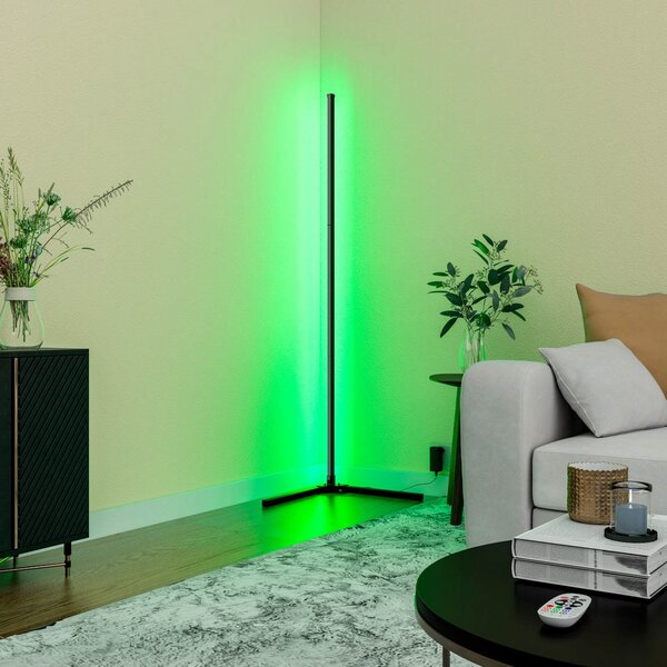 Calex Smart LED lampadar cu telecomandă RGBW, reglabil, Negru, Camera de zi / sufragerie, Plastic, Modern