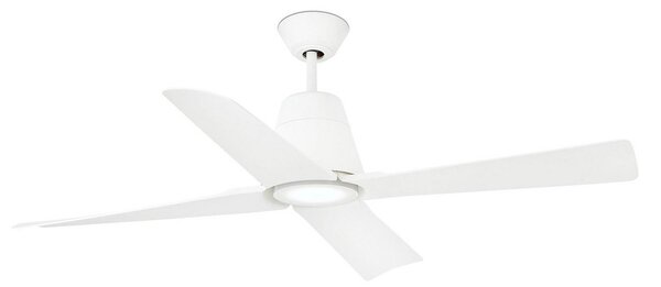 FARO BARCELONA Ventilator de tavan Typhoon L lampă LED IP44 alb, Alb, Plastic, Modern