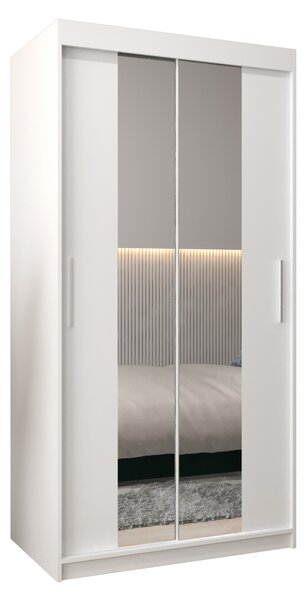 Dulap de haine 100 cm Toki 1 (alb mat + alb mat). 1064873