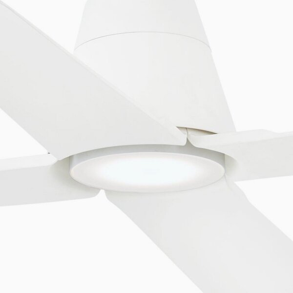 FARO BARCELONA Ventilator de tavan Typhoon L lampă LED IP44 alb, Alb, Plastic, Modern