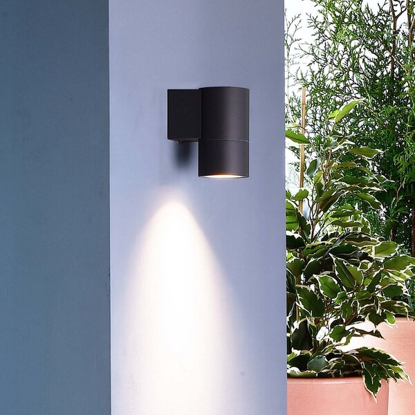 Deko-Light Lampă de perete exterior Achernar 1 bec down negru-gri, reglabil, Negru, Metal, Modern