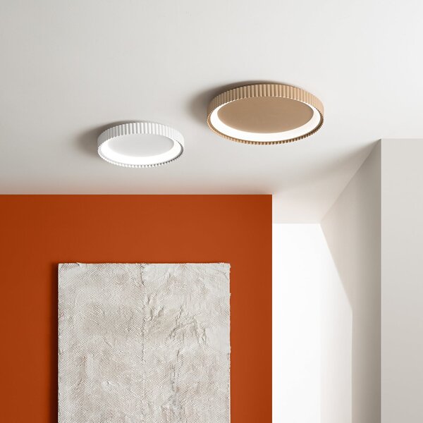 Luce Ambiente Design Plafonieră LED Niike, auriu, Ø 50 cm, metal, CCT, Auriu / Alamă, Camera de zi / sufragerie, Metal, Modern