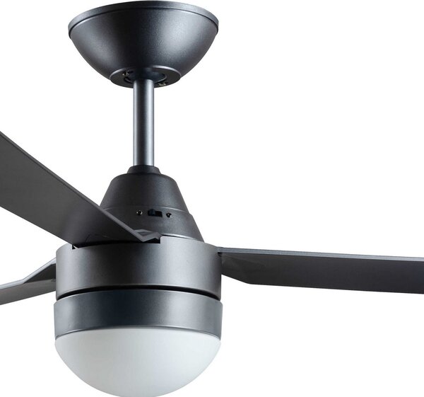 Beacon Lighting Ventilator de tavan cu lumină Megara titan 122 cm liniștit, Gri, Camera de zi / sufragerie, Plastic, Modern