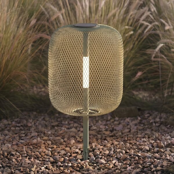 Lucande Lampa solară cu LED-uri și țăruș de pământ Faylen, verde salvie, IP65, reglabil, Verde, Metal, Design