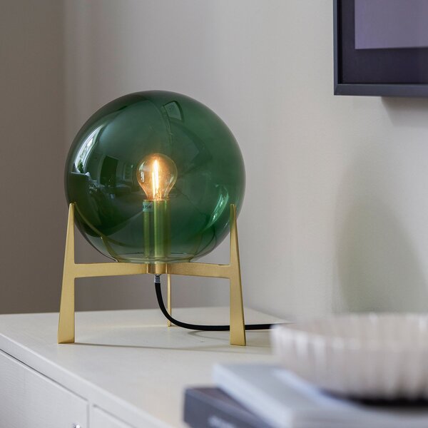 PR Home Milla lampă de masă 28 cm auriu/verde, Verde, Camera de zi / sufragerie, Sticlă, Scandinavă, Tripod