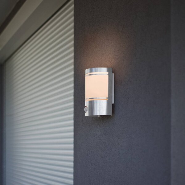EGLO Lampă pentru exterior Cerno, senzor de mișcare, oțel inoxidabil, Metalic, Oțel inoxidabil, Modern