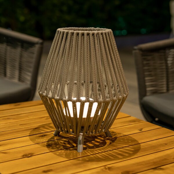 Newgarden Conta LED lampă de masă reîncărcabilă taupe 32cm, reglabil, Gri, Plastic, Modern, Tripod