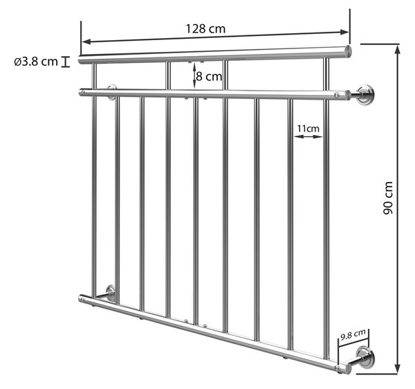 Deuba Balustrada balcon - 90x128 cm