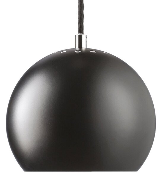 FRANDSEN Lampă suspendată Bilă, negru mat, Ø 18 cm, reglabil, Negru, Camera de zi / sufragerie, Metal, Design