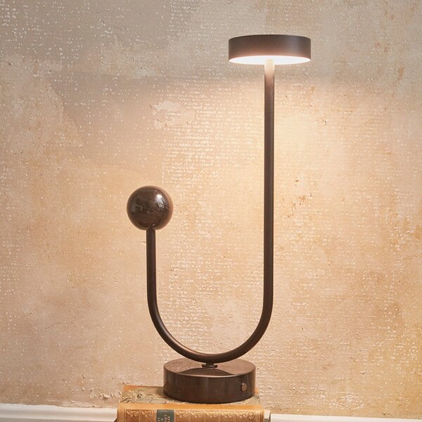 AYTM Grasil Lampă de masă cu LED, negru, marmură, înălțime 56 cm, Negru, Camera de zi / sufragerie, Metal, Design