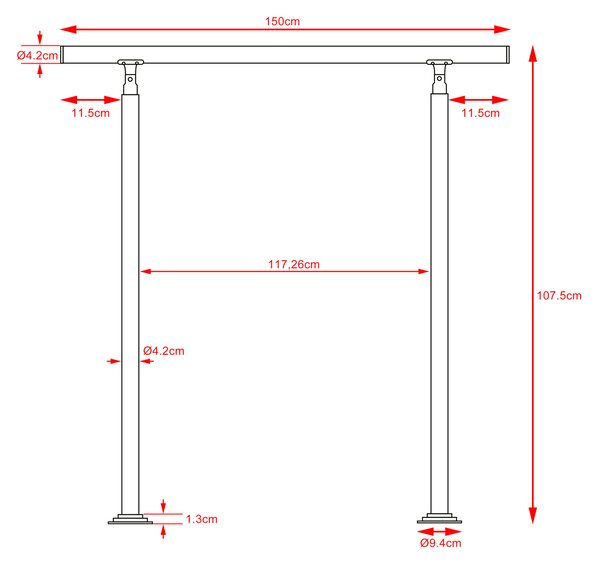 Deuba Balustrada scarii - 150 cm