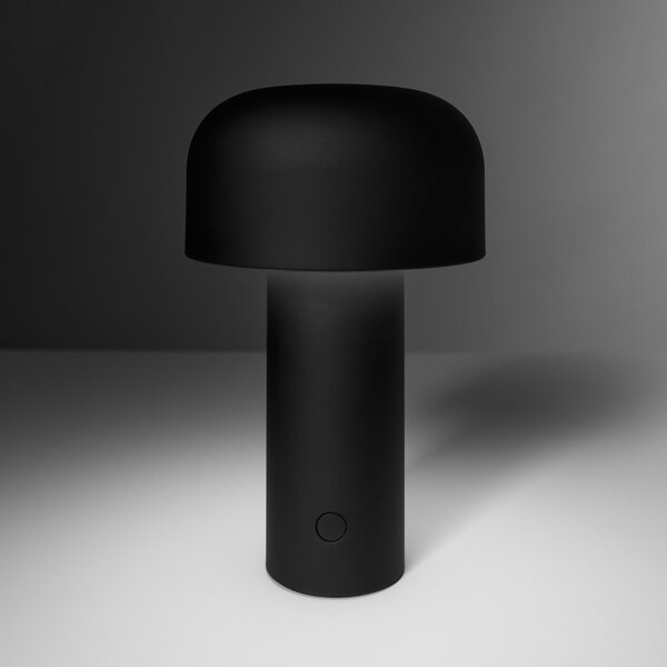 FLOS Bellhop lampă de masă LED încărcabilă, negru, reglabil, Negru, Camera de zi / sufragerie, Plastic, Design