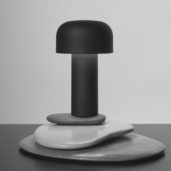 FLOS Bellhop lampă de masă LED încărcabilă, negru, reglabil, Negru, Camera de zi / sufragerie, Plastic, Design