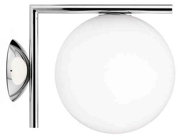 FLOS IC C/W1 Aplică de perete, crom Ø 20 cm, reglabil, Metalic, Camera de zi / sufragerie, Metal, Design, Soclu de perete jos