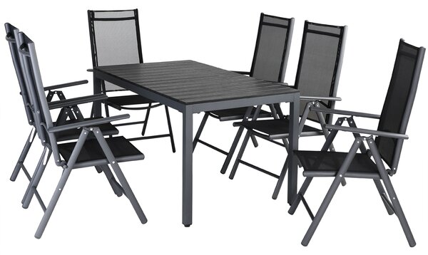 Deuba Set de grădină Bern 1+6 din aluminiu - antracit WPC