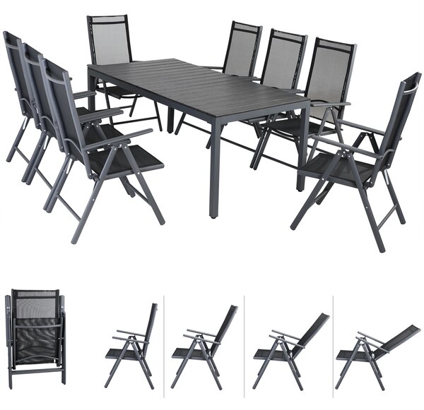 Deuba Set de grădină Bern 1+8 din aluminiu - antracit WPC