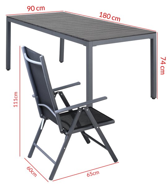 Deuba Set de grădină Bern 1+8 din aluminiu - antracit WPC
