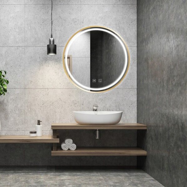 Oglindă LED 70cm MMJ BRUSH GOLD