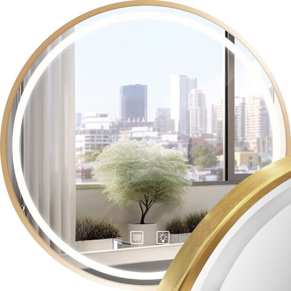 Oglindă LED 70cm MMJ BRUSH GOLD