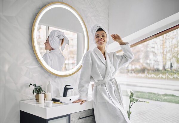 Oglindă LED 70cm MMJ BRUSH GOLD