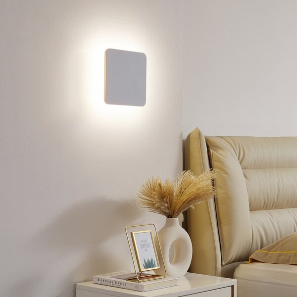 Lucande Aplică cu LED Elrik, alb, înălțime 22 cm, metal, Alb, Hol, Metal, Modern