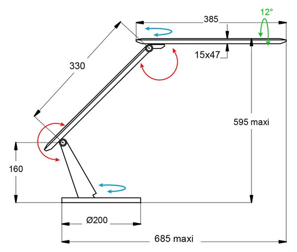 Aluminor Zig lampă de birou LED cu panou comandă alb, reglabil, Alb, Studiu / Birou, Metal, Modern