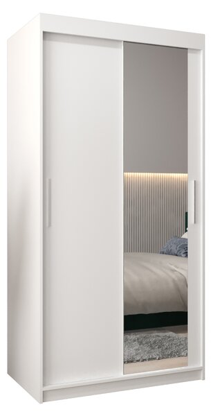 Dulap de haine 100 cm Toki 2 (alb mat + alb mat). 1064957
