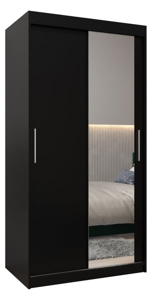 Dulap de haine 100 cm Toki 2 (negru mat + negru mat). 1064962