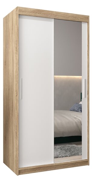 Dulap de haine 100 cm Toki 2 (stejar sonoma + alb mat). 1064968