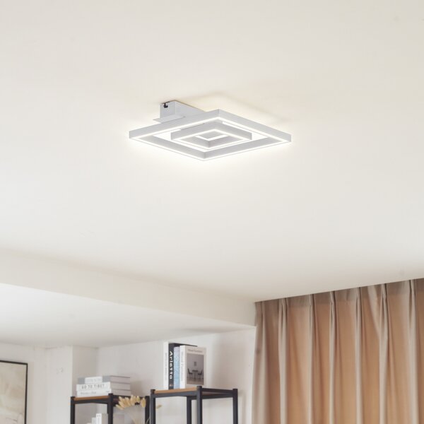 Lindby Plafonieră cu LED Madamo, alb, 30 cm, 3000K, Alb, Camera de zi / sufragerie, Aluminiu, Modern