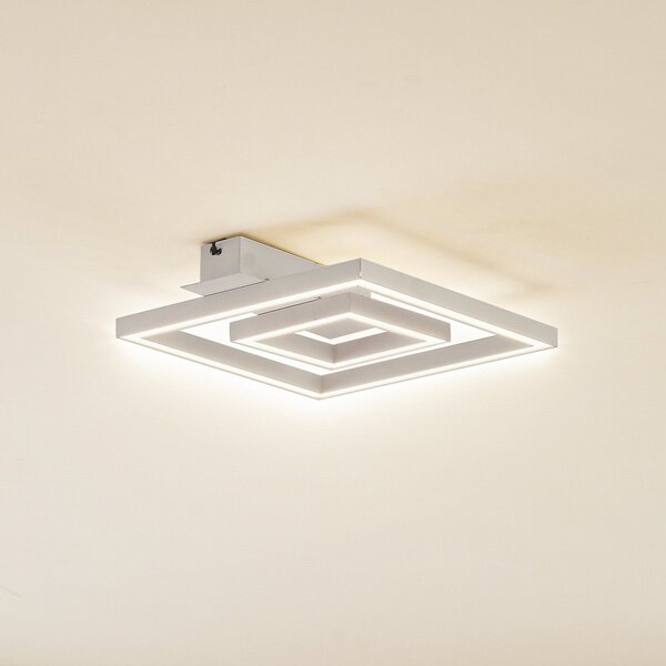 Lindby Plafonieră cu LED Madamo, alb, 30 cm, 3000K, Alb, Camera de zi / sufragerie, Aluminiu, Modern