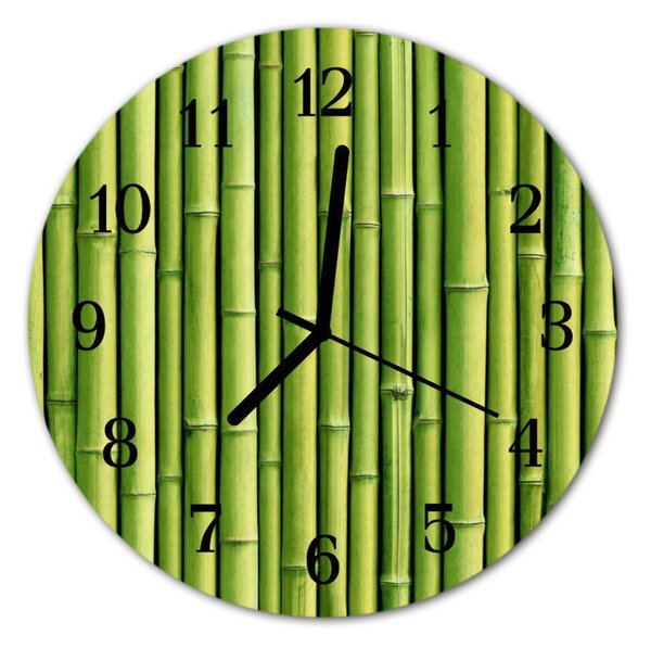 Ceas de perete din sticla rotund Bamboo Bamboo Green