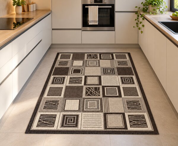 Covor Bucatarie, Model Natura 911 19, Crem Maro 120x170