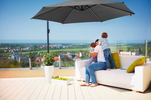 Deuba LED umbrelă de soare Mali Ø350 cm - antracit