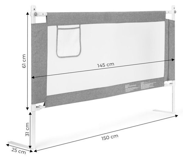 Barieră de protecție pentru pat – disponibilă în mai multe dimensiuni Šírka: 160 cm | Výška: 64 cm