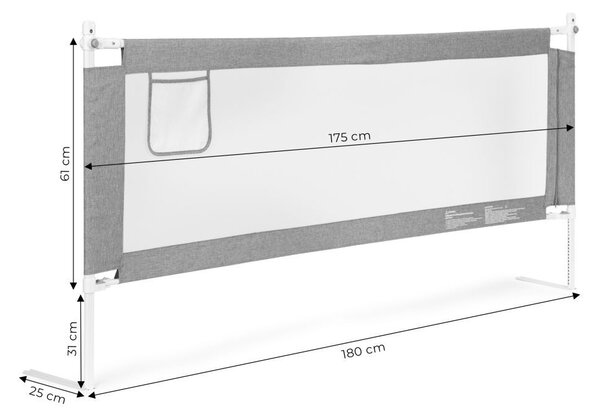 Barieră de protecție pentru pat – disponibilă în mai multe dimensiuni Šírka: 160 cm | Výška: 64 cm