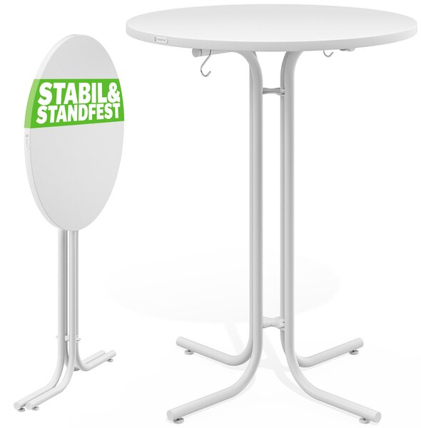 Deuba Masa de bar pliabila Ø70 cm - alba