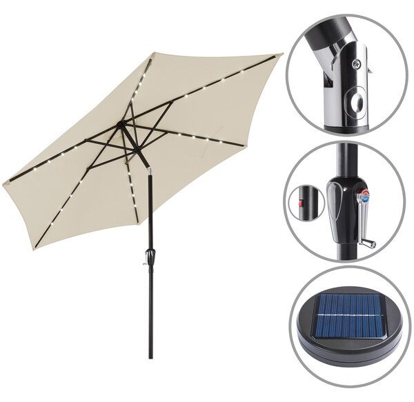 Deuba Umbrela de soare LED Miami Ø270cm - bej