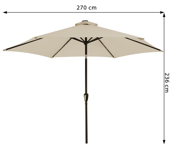 Deuba Umbrela de soare LED Miami Ø270cm - bej