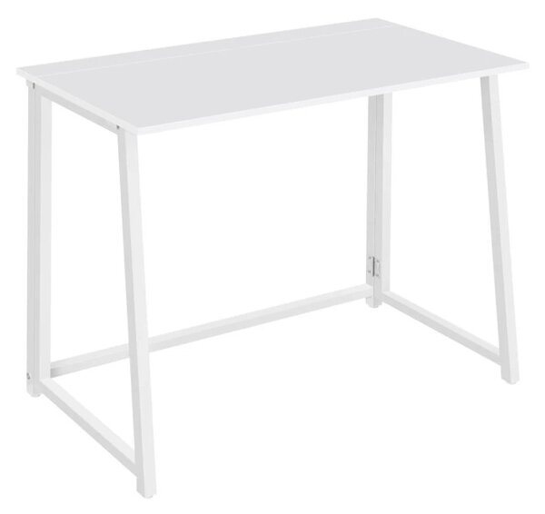 Set pentru birou ZARIMO masa 80x40 cm, alb + fotoliu AVOLA VELVET, maro