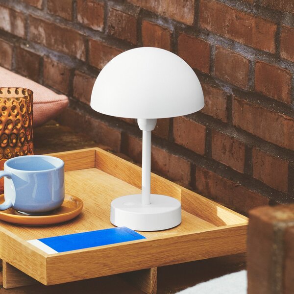 Nordlux Lampa de masă cu LED și baterie reîncărcabilă Ellen To-Go, albă, aluminiu, reglabil, Alb, Camera de zi / sufragerie, Aluminiu