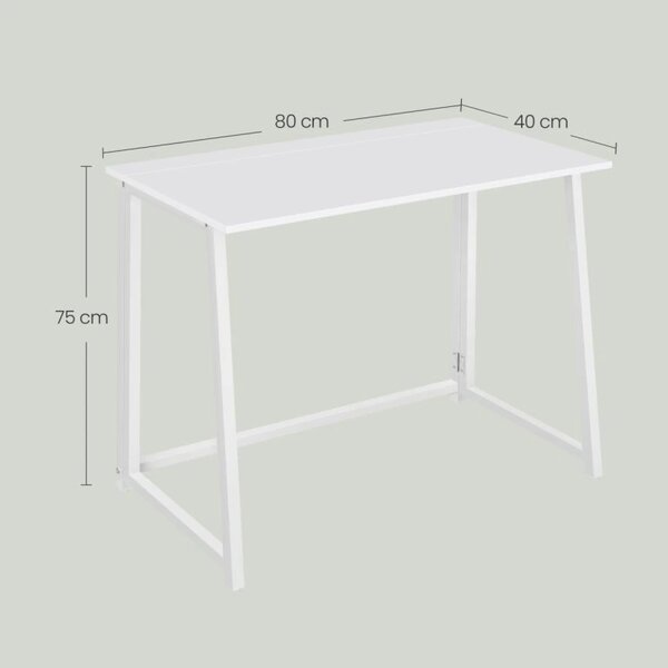 Set pentru birou ZARIMO masa 80x40 cm, alb + fotoliu AVOLA VELVET, maro